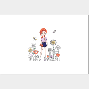 Cute redhead girl Posters and Art